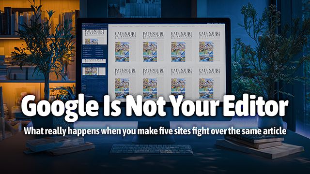 Google Is Not Your Editor - What really happens when you make five sites fight over the same article