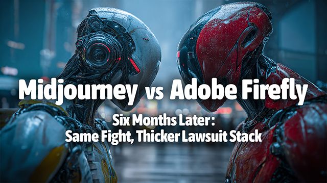 Midjourney vs Adobe Firefly, Six Months Later: Same Fight, Thicker Lawsuit Stack